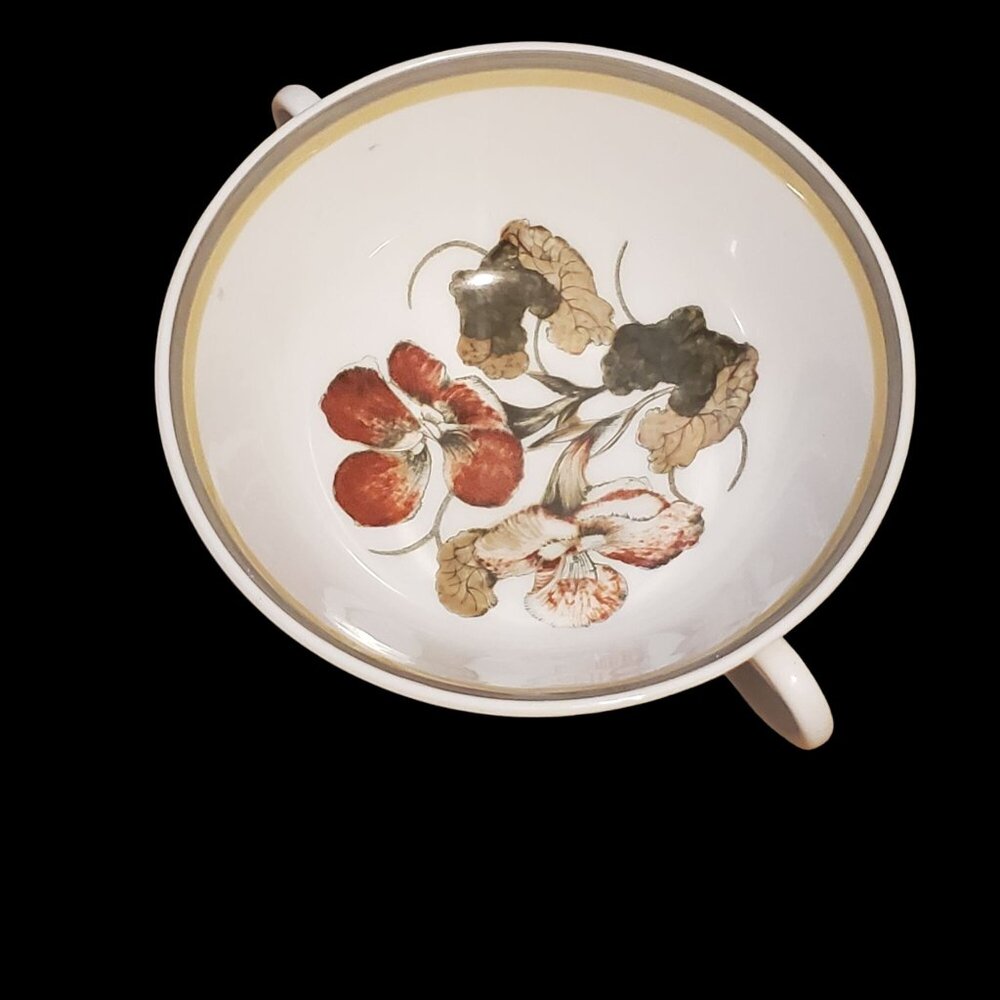 Susie Cooper Fine Bone China Soup Bowl With Handles Nasturtium Pattern  England
